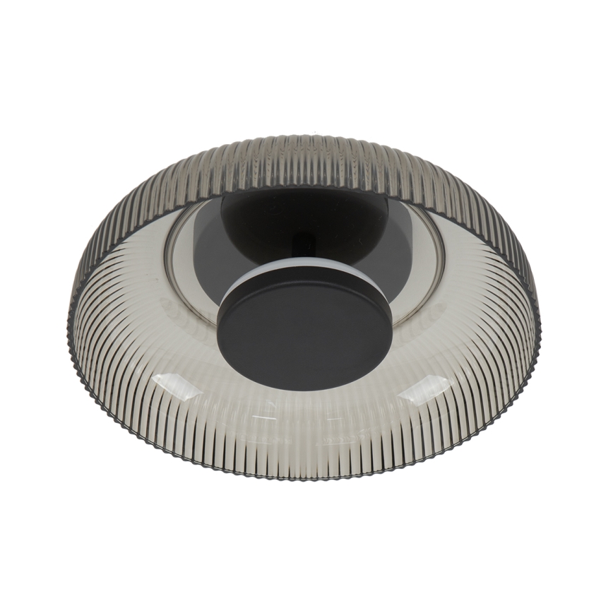 ITALUX - Plafonieră LED PASSO, 8W, 230V, 3000K, Ø 25 cm, negru fumuriu
