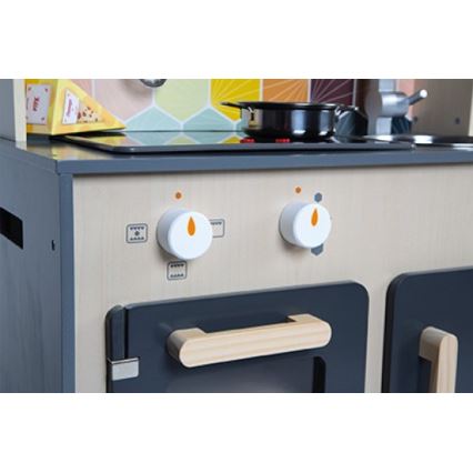 Janod - Bucătărie din lemn cu blat LED MOZAIC 2xLR6