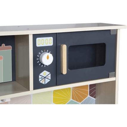 Janod - Bucătărie din lemn cu blat LED MOZAIC 2xLR6