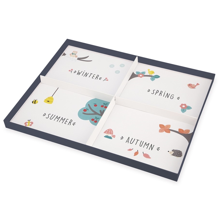 Janod - Calendar magnetic pentru copii cu anotimpuri, în limba engleză