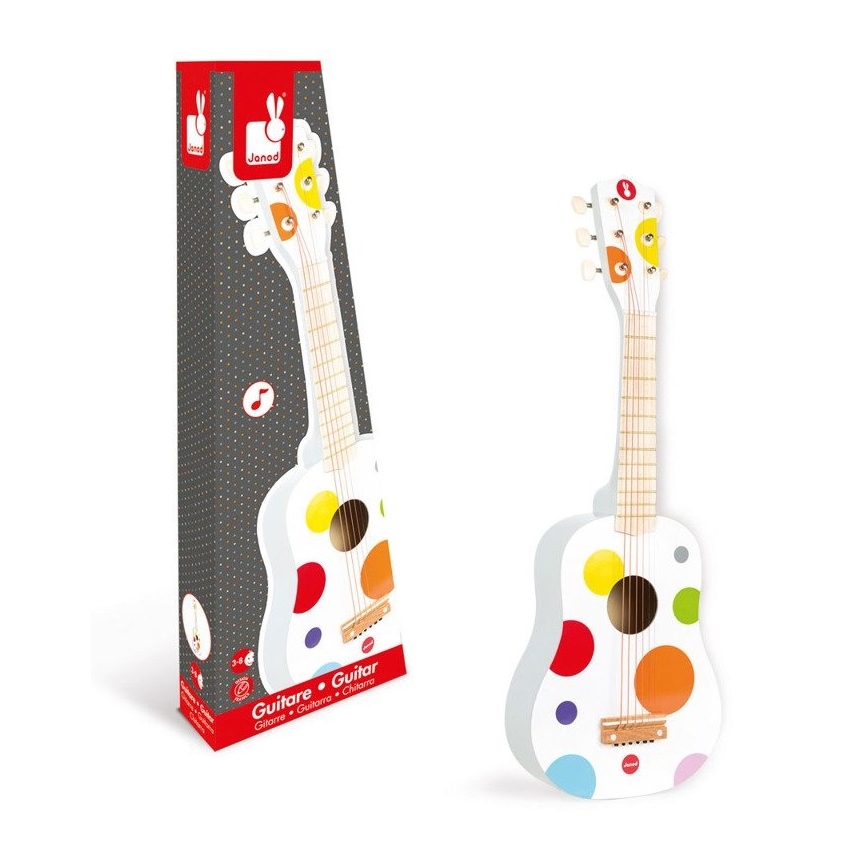 Janod - Chitară pentru copii CONFETTI cu 6 corzi