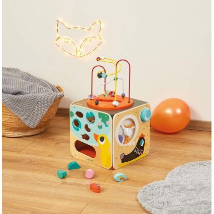 Janod - Cub interactiv cu labirint MULTI ACTIVITY