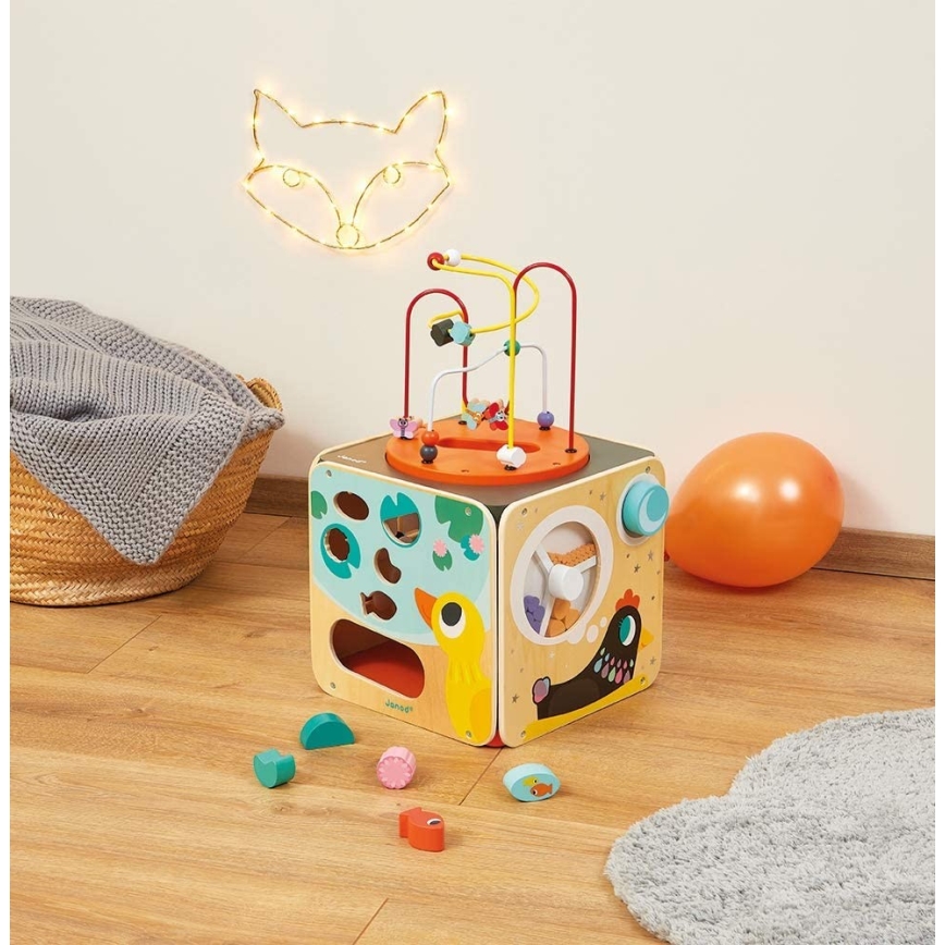 Janod - Cub interactiv cu labirint MULTI ACTIVITY