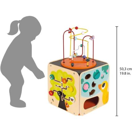 Janod - Cub interactiv cu labirint MULTI ACTIVITY