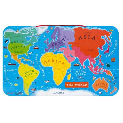 Janod - Hartă magnetică a lumii în limba engleză