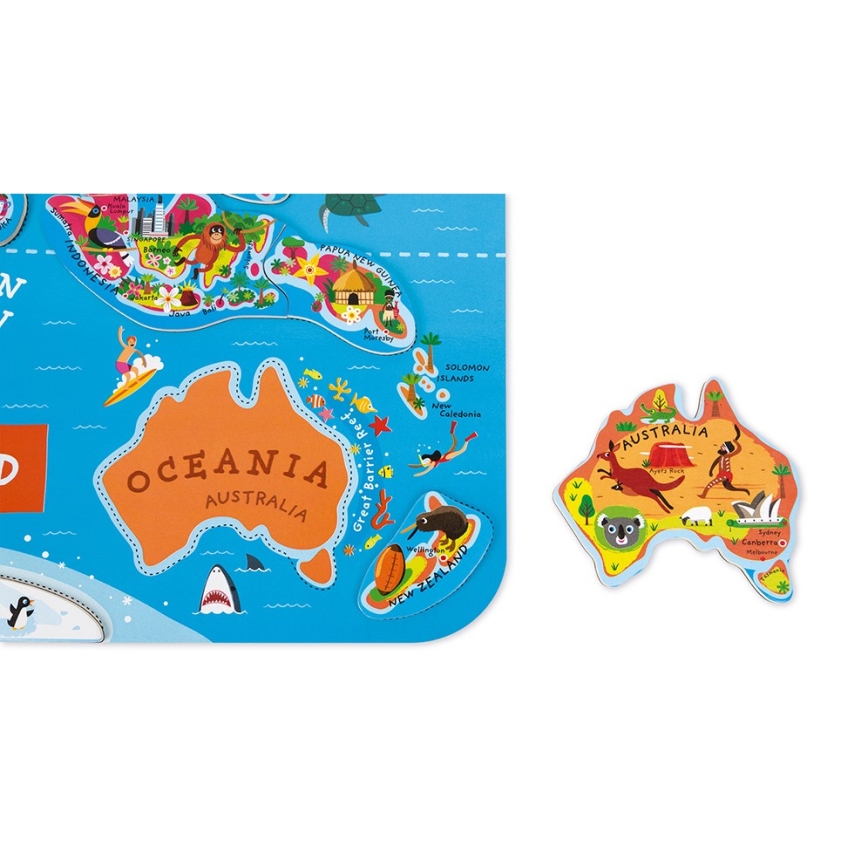 Janod - Hartă magnetică a lumii în limba engleză