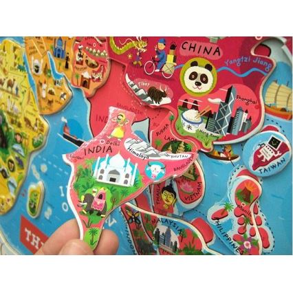 Janod - Hartă magnetică a lumii în limba engleză