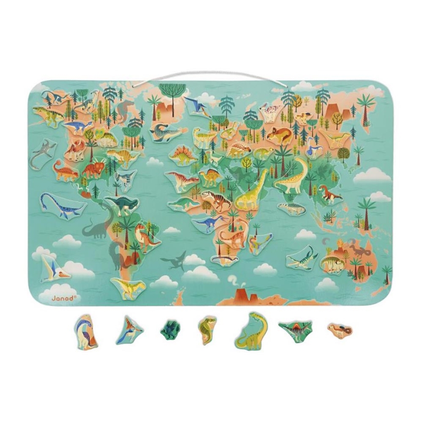 Janod - Harta magnetică cu dinozauri