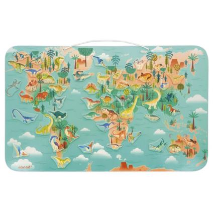Janod - Harta magnetică cu dinozauri