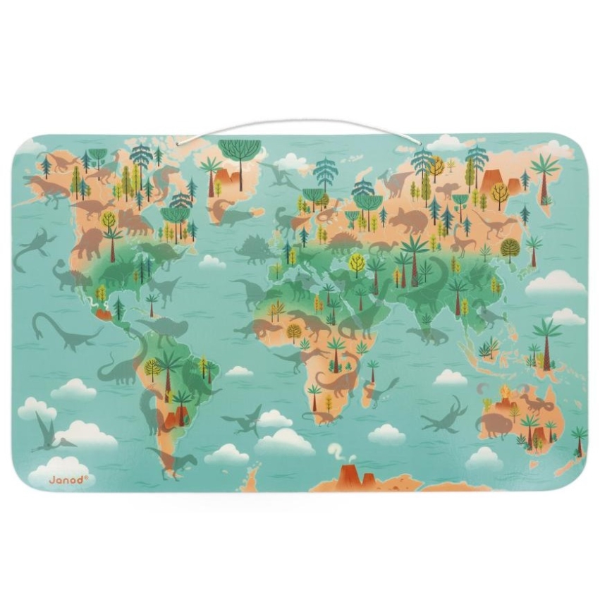 Janod - Harta magnetică cu dinozauri