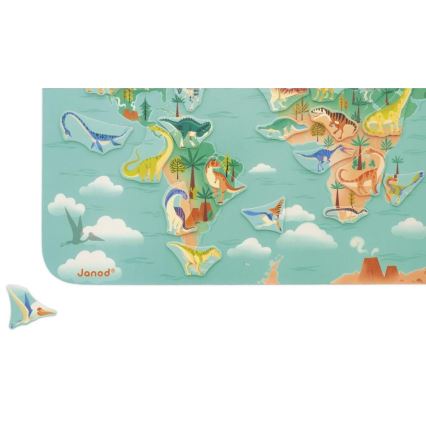 Janod - Harta magnetică cu dinozauri