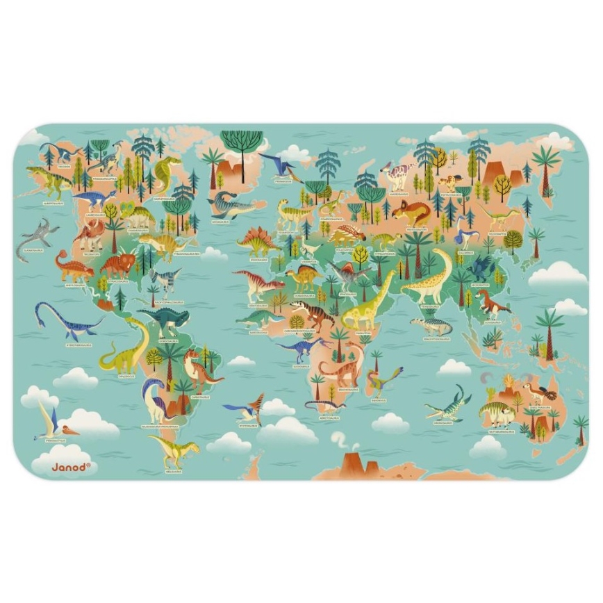 Janod - Harta magnetică cu dinozauri