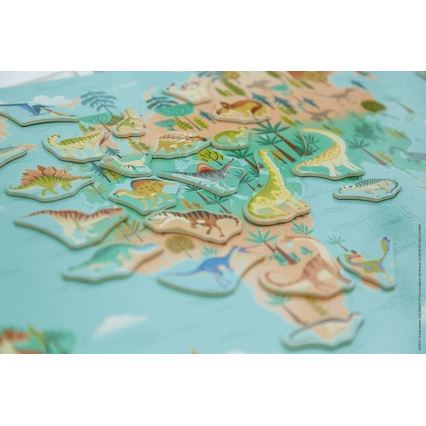 Janod - Harta magnetică cu dinozauri