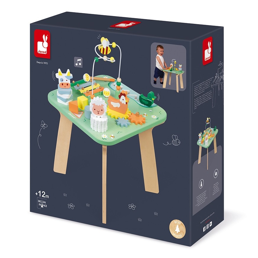 Janod - Masă interactivă pentru copii Câmp cu flori