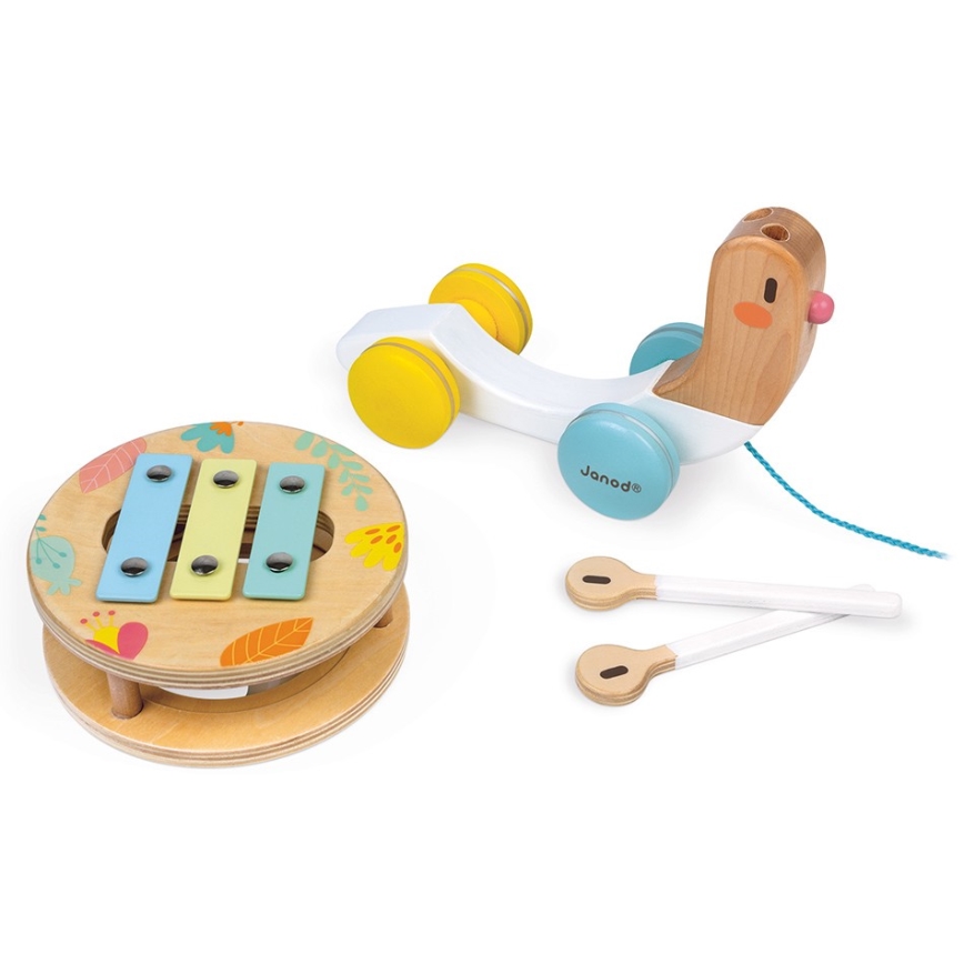 Janod - Melc din lemn cu xilofon PURE