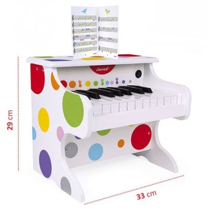 Janod - Pian electronic CONFETTI cu 4 baterii AA