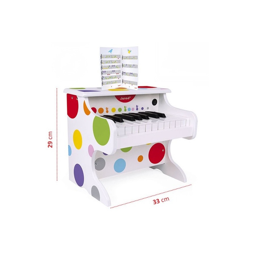 Janod - Pian electronic CONFETTI cu 4 baterii AA