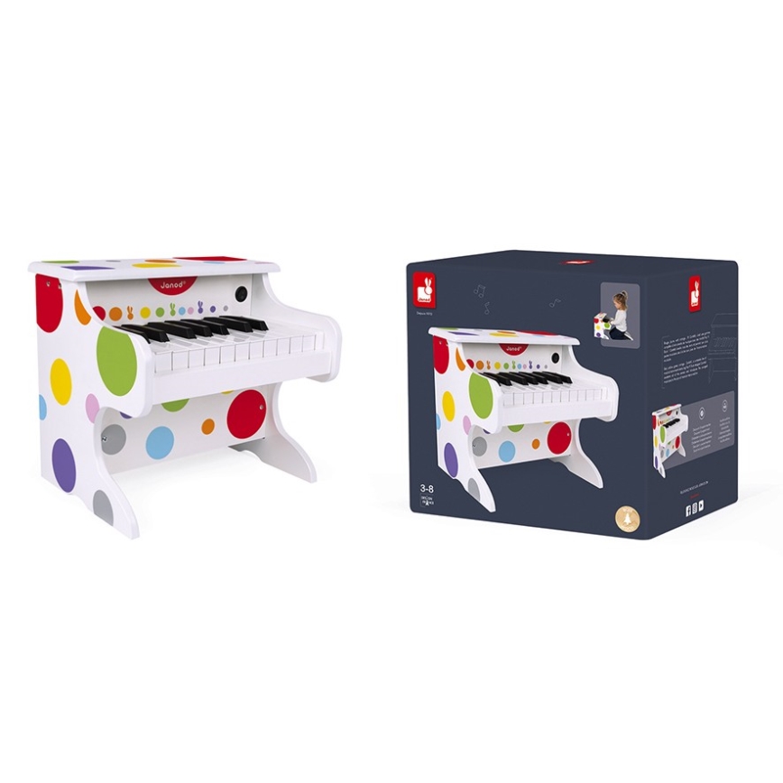 Janod - Pian electronic CONFETTI cu 4 baterii AA