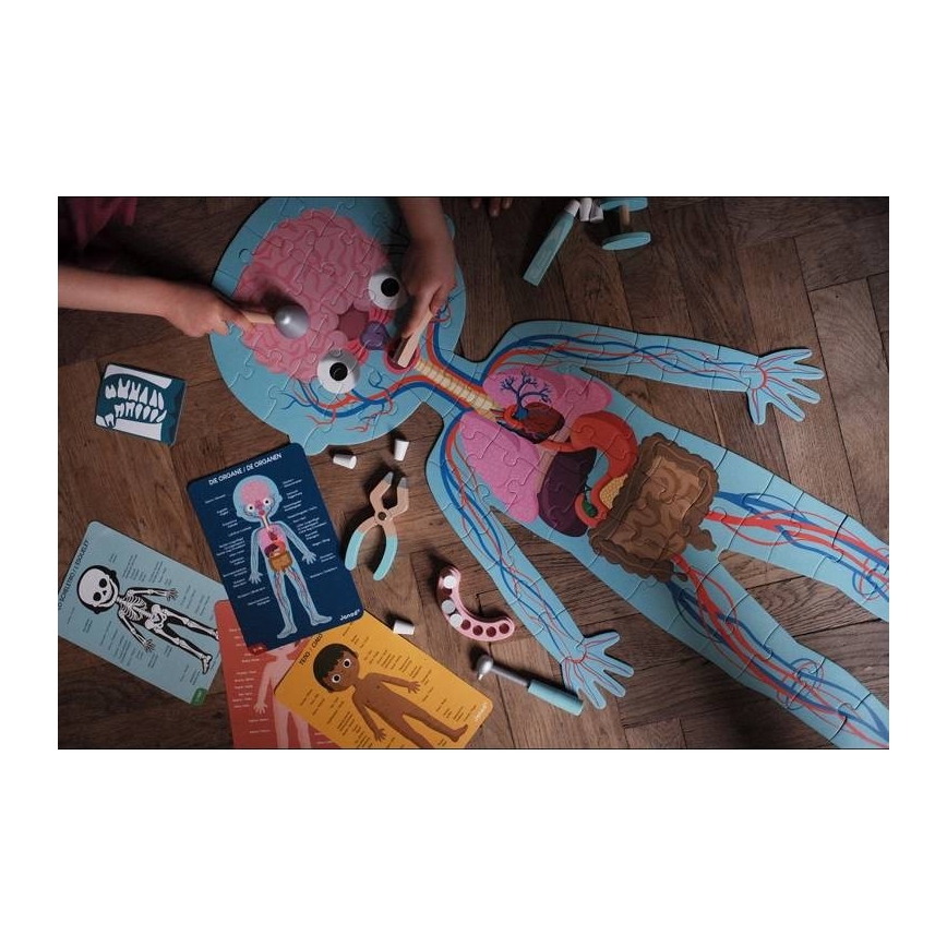 Janod - Puzzle educațional pentru copii 225 piese corpul uman