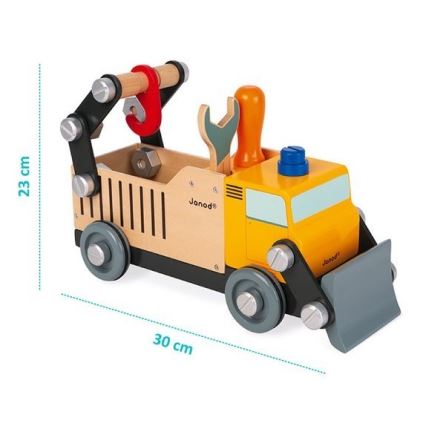 Janod - Set de construcție din lemn BRICOKIDS camion de marfă