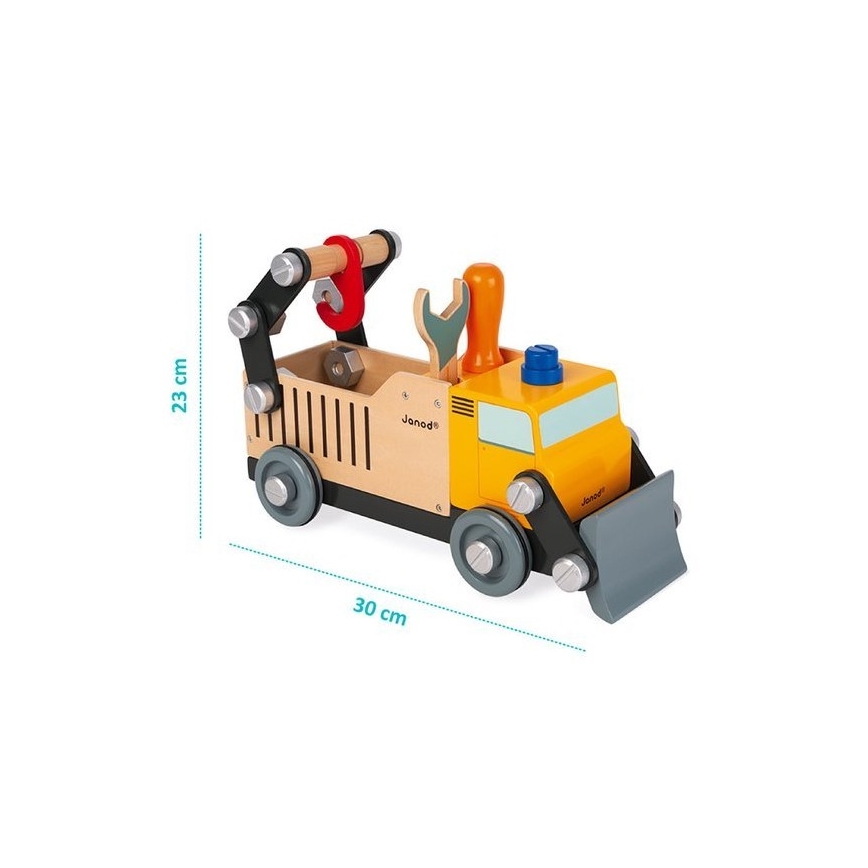 Janod - Set de construcție din lemn BRICOKIDS camion de marfă