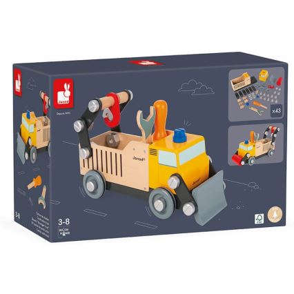 Janod - Set de construcție din lemn BRICOKIDS camion de marfă