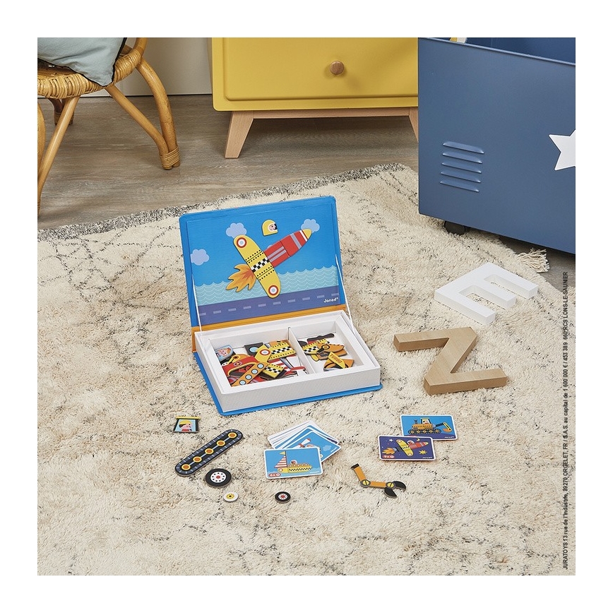 Janod - Set interactiv magnetic MAGNETIBOOK mijloace de transport