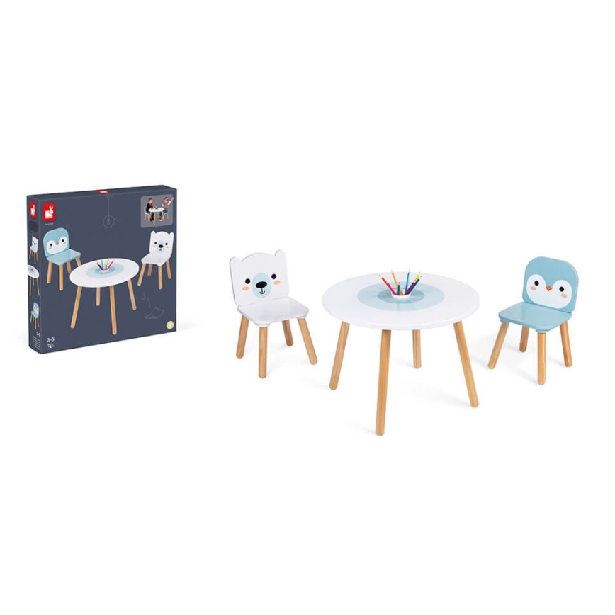 Janod - Set masă și scaune din lemn