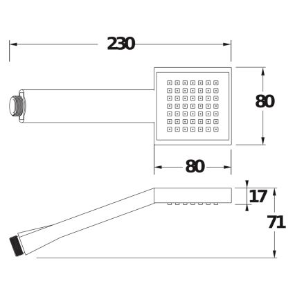JIKA H3614200040411 - Duș de mână CUBITO, crom lucios