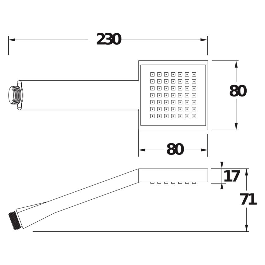 JIKA H3614200040411 - Duș de mână CUBITO, crom lucios