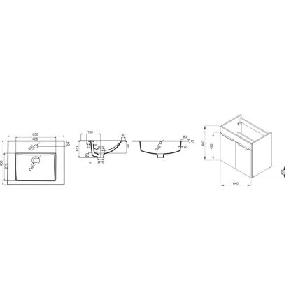 JIKA H4536011763001 - Dulap de baie cu chiuvetă CUBE 60,7x65 cm alb