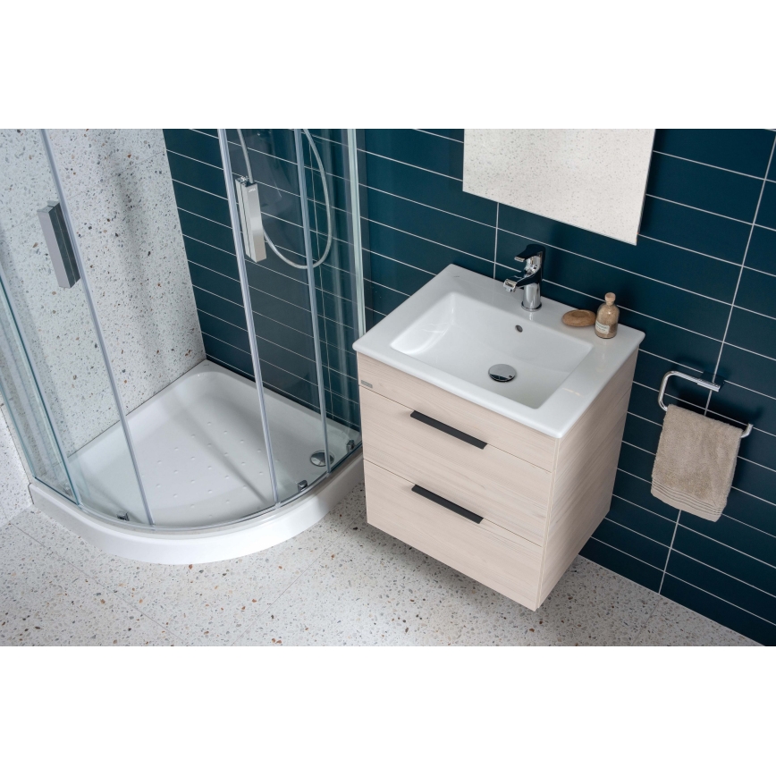 JIKA H4536021765141 - Corp de baie CUBE cu lavoar, 60,7 x 65 cm, frasin