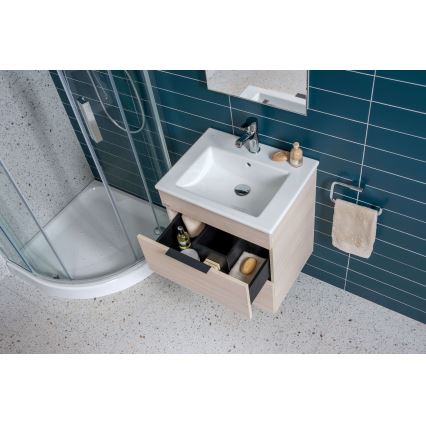 JIKA H4536021765141 - Corp de baie CUBE cu lavoar, 60,7 x 65 cm, frasin