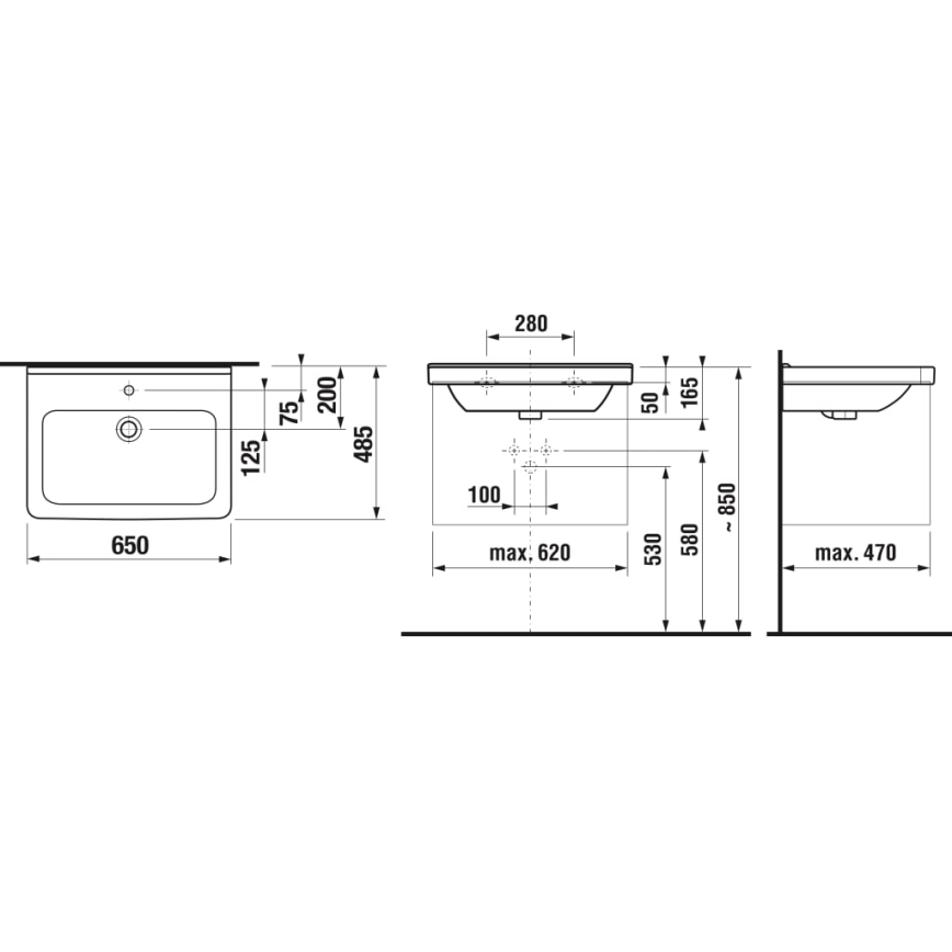 JIKA H8104240001041 - Lavoar suspendat CUBITO 65x48,5 cm ceramică/ alb