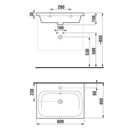 JIKA H8127130001041 - Lavoar suspendat MIO 60x45 cm ceramică/ alb