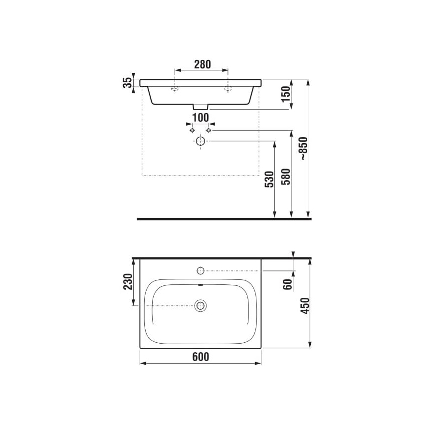 JIKA H8127130001041 - Lavoar suspendat MIO 60x45 cm ceramică/ alb