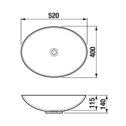 JIKA H8183640001121 - Lavoar pentru blat ASTRA 52x40 cm ceramică/ alb