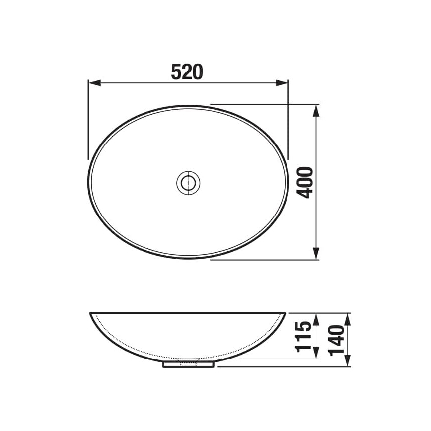 JIKA H8183640001121 - Lavoar pentru blat ASTRA 52x40 cm ceramică/ alb