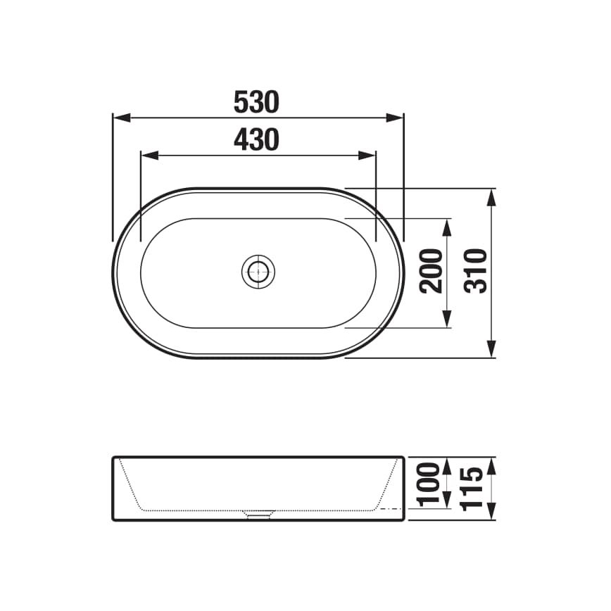 JIKA H8183660001121 - Lavoar pentru blat ASTRA 53x31 cm ceramică/ alb