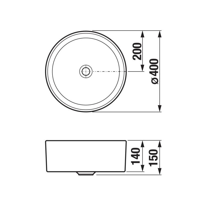 JIKA H8184200001121 - Lavoar pentru blat CUBITO, diametru 40 cm, ceramică/culoare albă