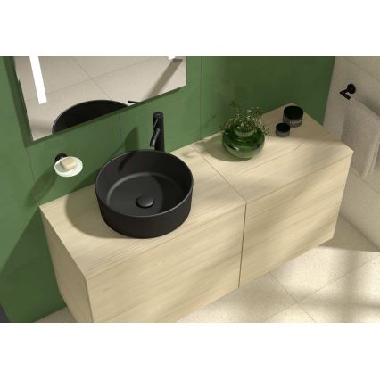 JIKA H8184207161121 - Lavoar pentru blat CUBITO, diametru 40 cm, ceramică/negru mat