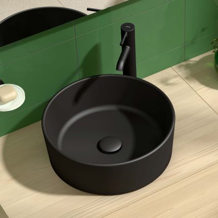 JIKA H8184207161121 - Lavoar pentru blat CUBITO, diametru 40 cm, ceramică/negru mat