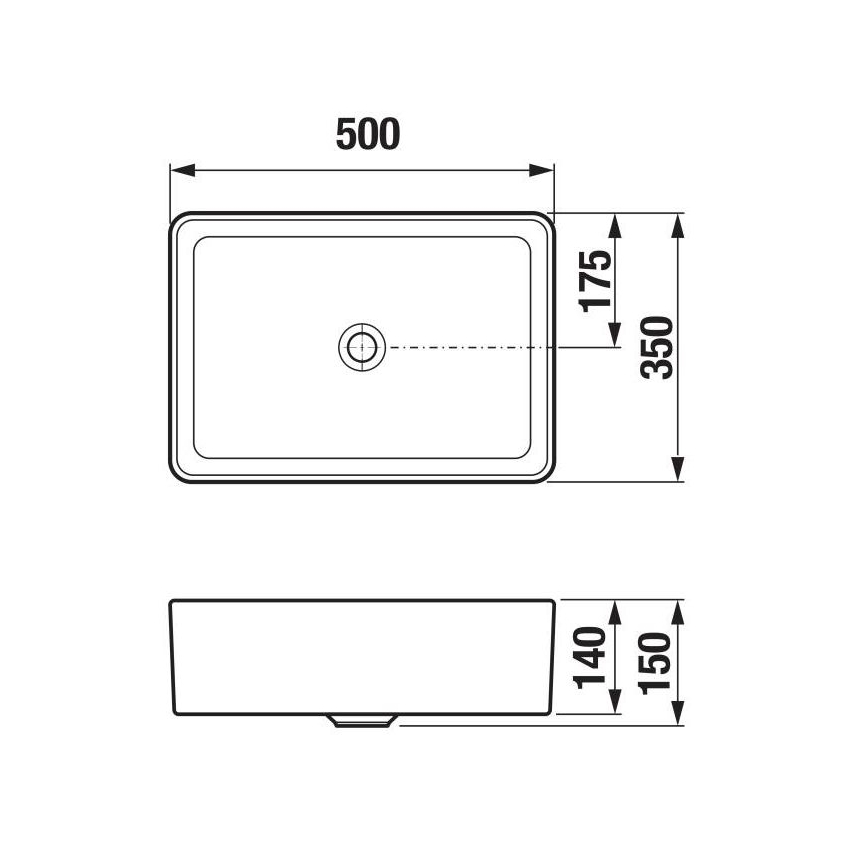 JIKA H8184230001121 - Lavoar pentru blat CUBITO 50x35 cm ceramică/ alb