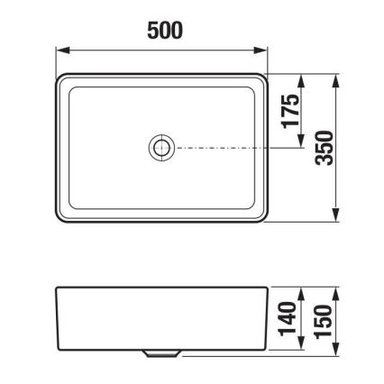 JIKA H8184237161121 - Lavoar pentru blat CUBITO 50x35 cm ceramică/negru mat