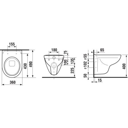 JIKA H8233820000001 - Vas WC suspendat LYRA, din ceramică, alb