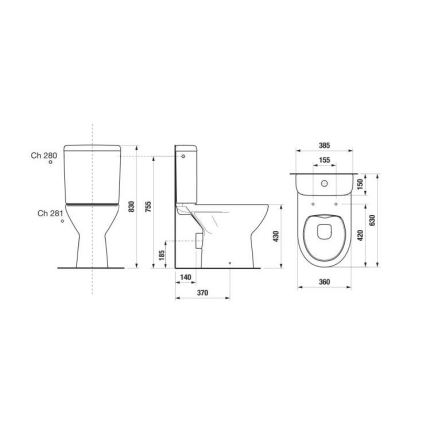 JIKA H8273860002801 - Vas WC compact LYRA ceramică/albă