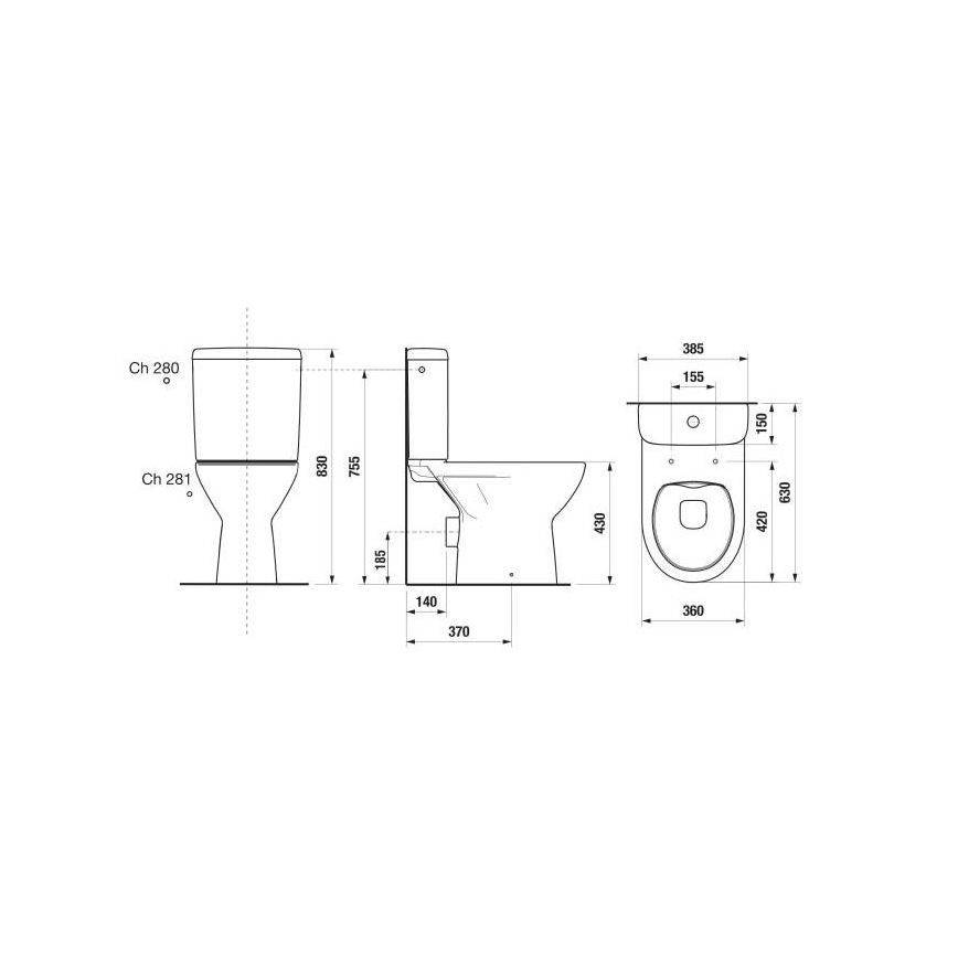JIKA H8273860002801 - Vas WC compact LYRA ceramică/albă