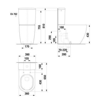 JIKA H8297120007621 - Rezervor pentru WC MIO, din ceramică, alb