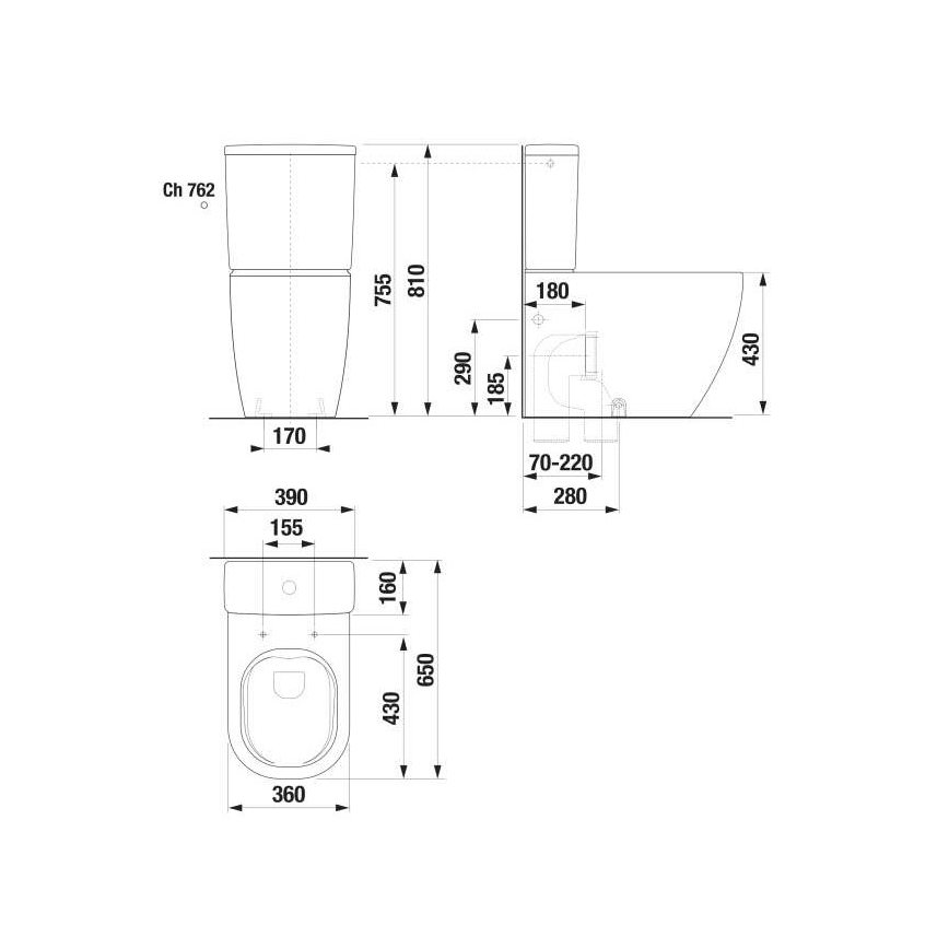 JIKA H8297120007621 - Rezervor pentru WC MIO, din ceramică, alb