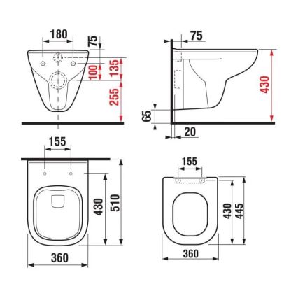 JIKA H8666140000001 - Vas WC suspendat DEEP din ceramică, alb + Capac WC SoftClose DEEP din duroplast, alb